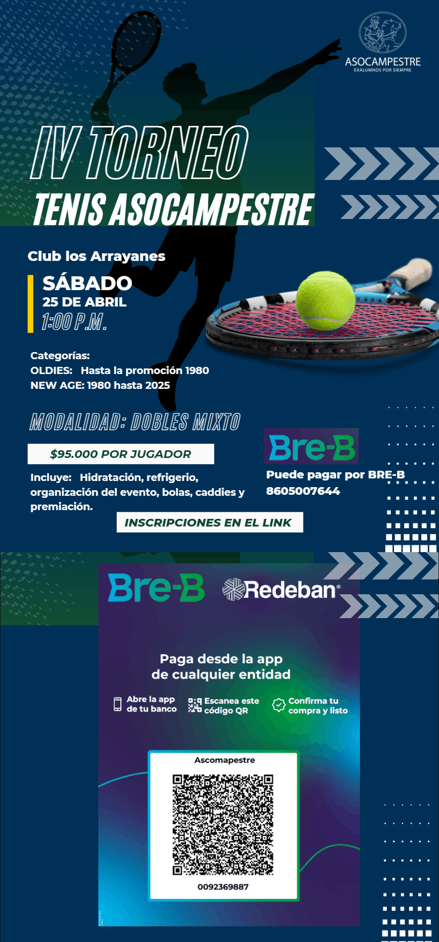 Ya llega el IV Torneo de Tenis Asocampestre